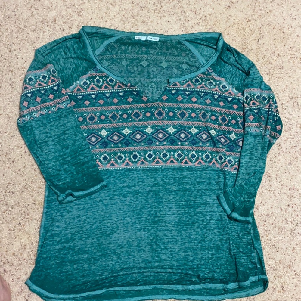 Teal quarter sleeve shirt